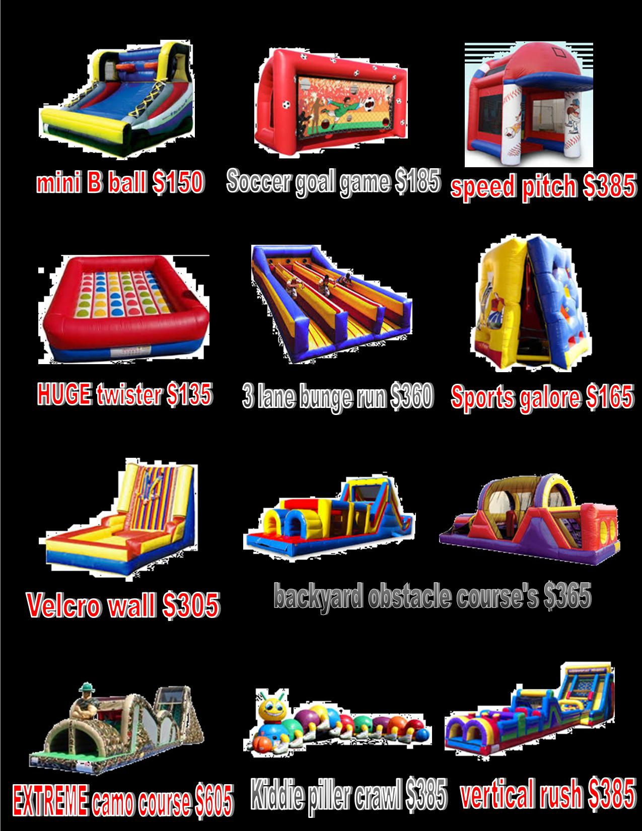 Games and Obstacle Course Bounce Houses